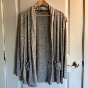 Athleta Pose Wrap Grey Heather Marled Cardigan